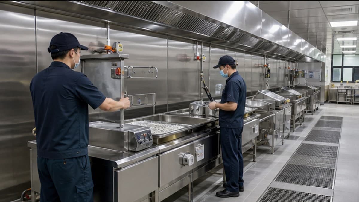 负荷测试：研发创新：酒店厨房版配图，丰智达商用厨房设备应用场景