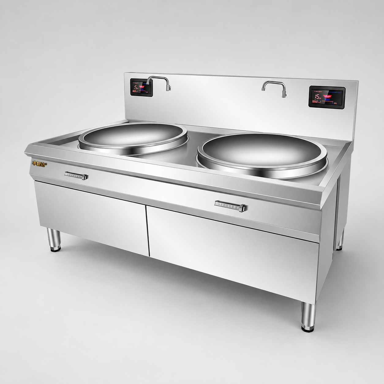商用电磁双头大锅灶70cm纯铜线圈15KW×2